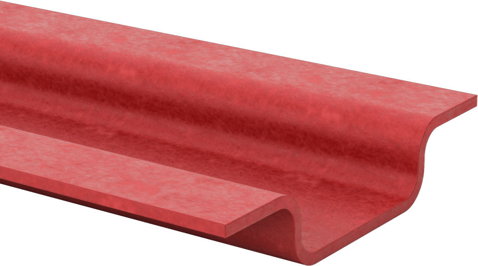 Ark Dirençli GPO3 Fiberglas Şapka Kanalı, 1/8" Duvar Kalınlığı, 4-19/32" Genişlik x 7/8" Dış Yükseklik, 5 Fit Uzunluk