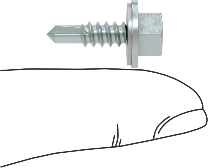 Metal için Pullu Delme Vidaları, Çinko Kaplı 410 Paslanmaz Çelik, 10 Numaralı Boyut, 5/8" Uzunluk