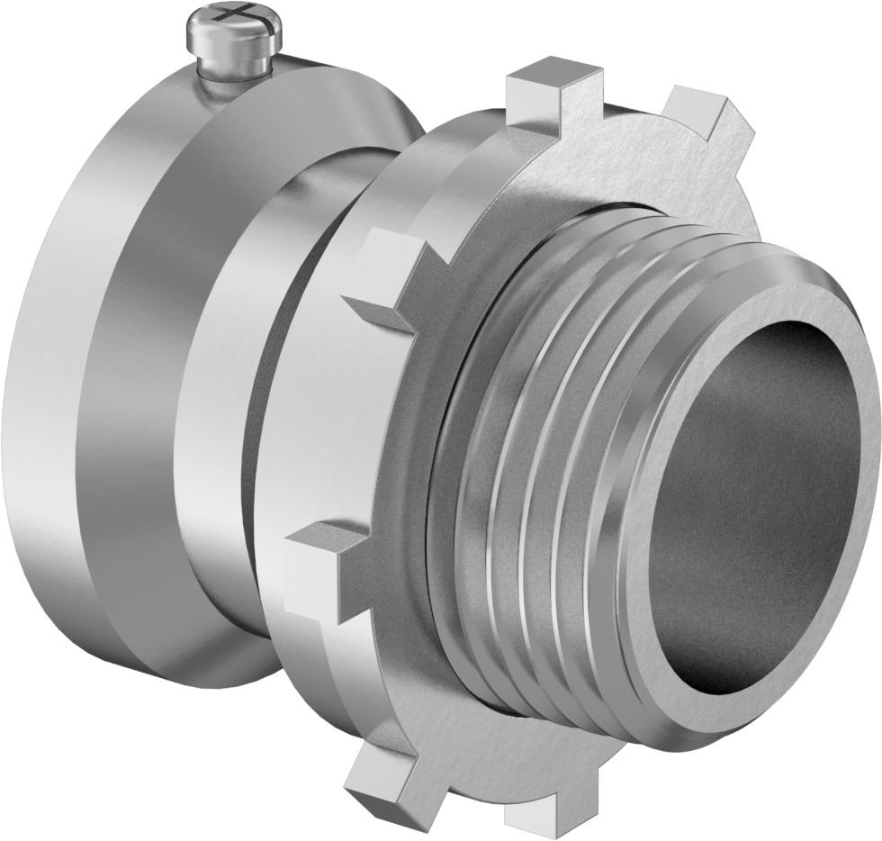1/2 Anma Ölçüsü Vidalı Kelepçeli Düz Adaptör, İnce Cidarlı Paslanmaz Çelik Kanal için — Adaptör, Konektör, 316 Stainless Steel, Stainless…