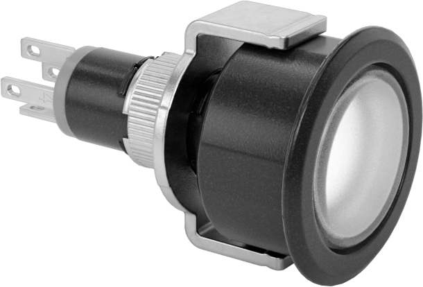Gömme Montajlı 16 mm Panel Montajlı Basmalı Düğme Anahtarları, Basmalı Sıfırlama Mekanizmalı, Aydınlatmalı, Kalıcı Konumlu