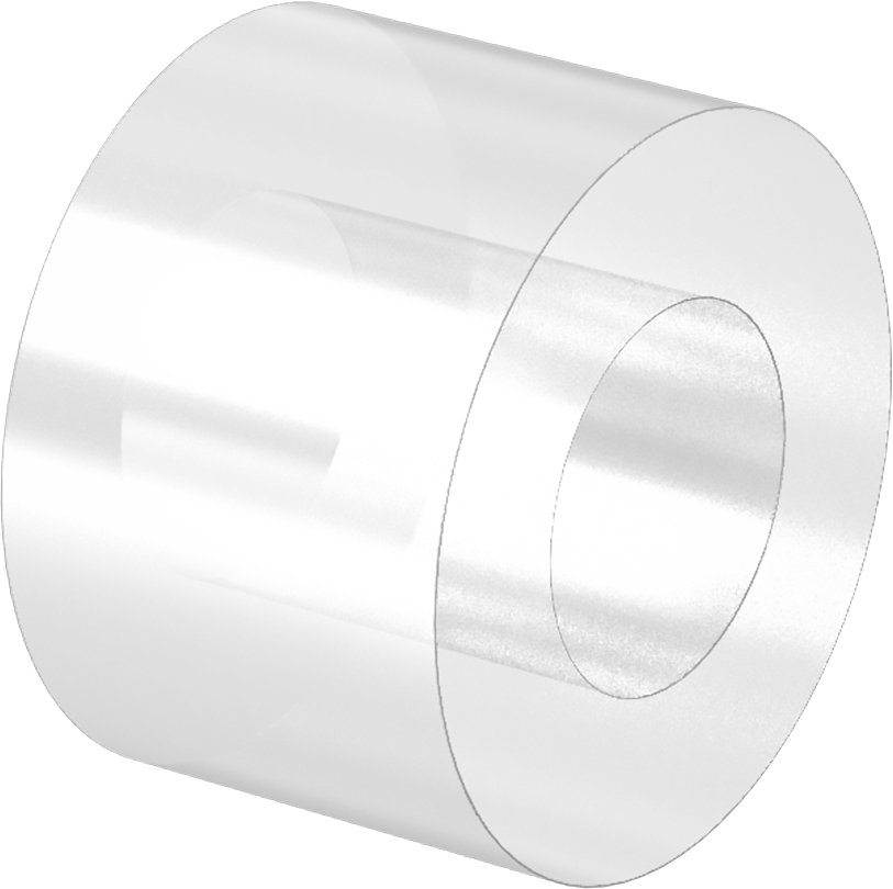 Polikarbonat Dişsiz Ara Parça, 3/8" Dış Çap, 1/4" Uzunluk