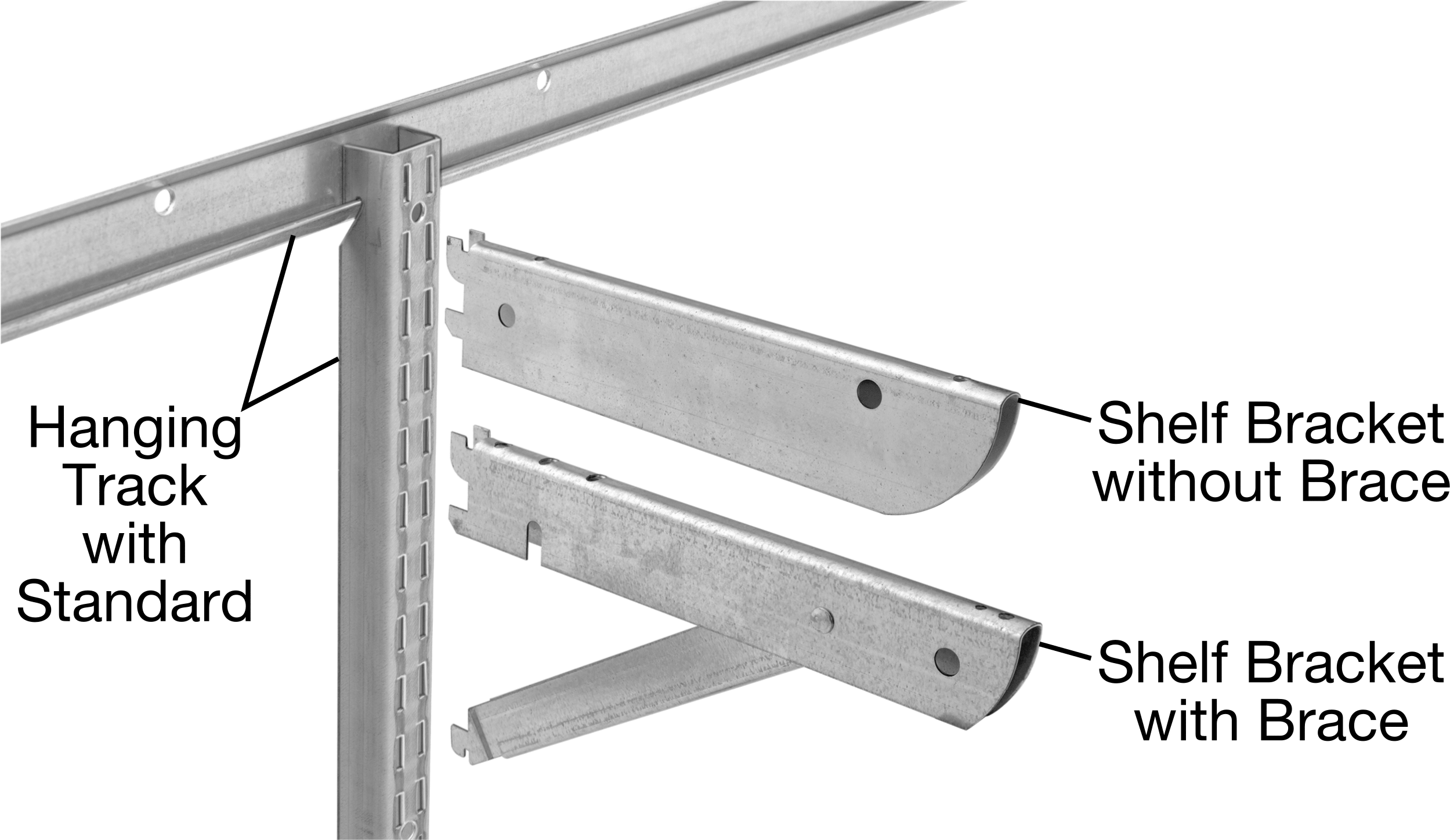 Hızlı Montajlı Asma Braketi, 3" Yükseklik x 2-1/2" Genişlik x 1-3/8" Derinlik