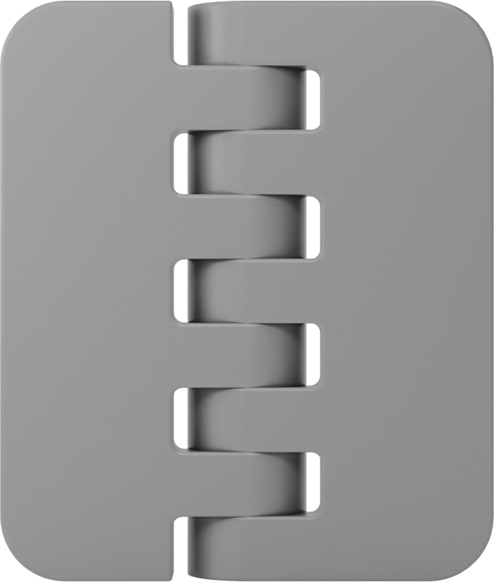 Delikli Olmayan Plastik Menteşeler, Gri ABS Plastik, 2-1/2" x 1-1/16" Kapı Kanadı
