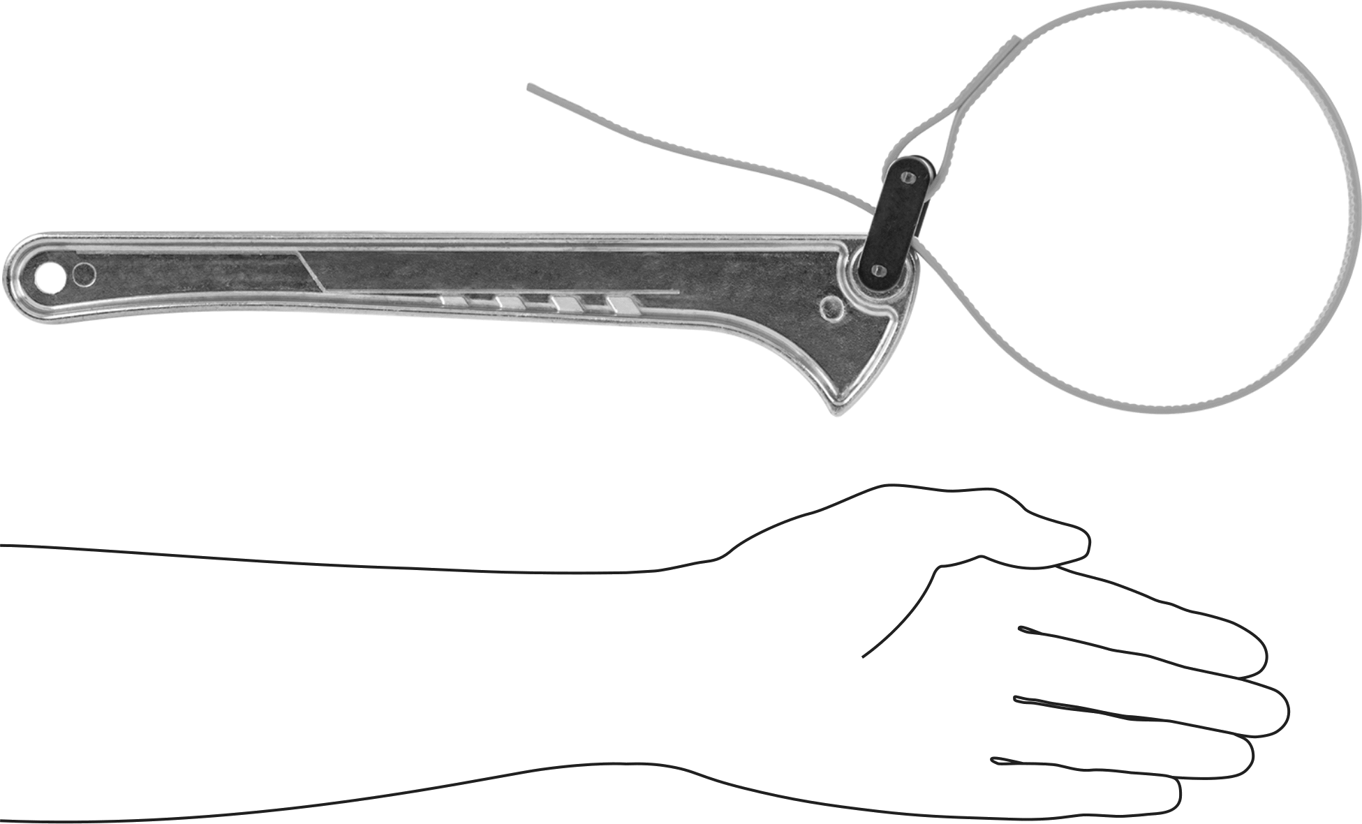 Sure-Grip Kayış Anahtarı, 1-1/2" ila 5" Dış Çap için, 12" Uzunluğunda Demir Sap