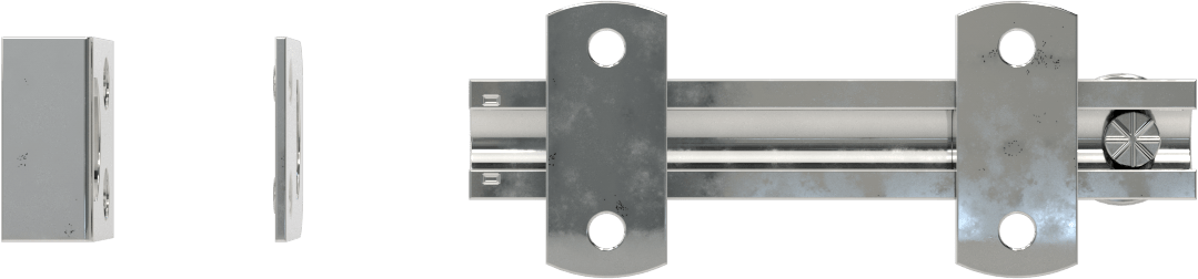 Kayan Cıvata Mandalı, Krom Kaplı Pirinç, 4" Genişlik x 1-9/16" Yükseklik
