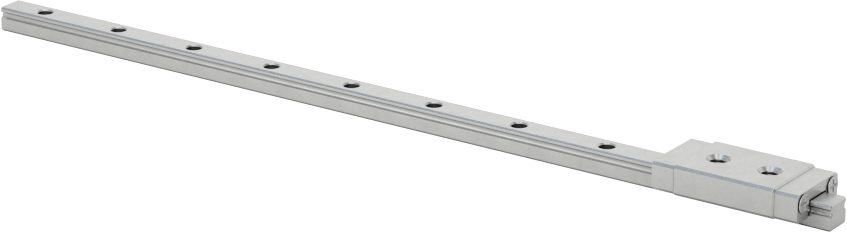 Minyatür Bilyalı Rulman Taşıyıcı ve Kılavuz Ray, 3 mm Genişlik x 100 mm Uzunlukta Raylı — 8 mm, 15.5 mm, 440 Paslanmaz Çelik