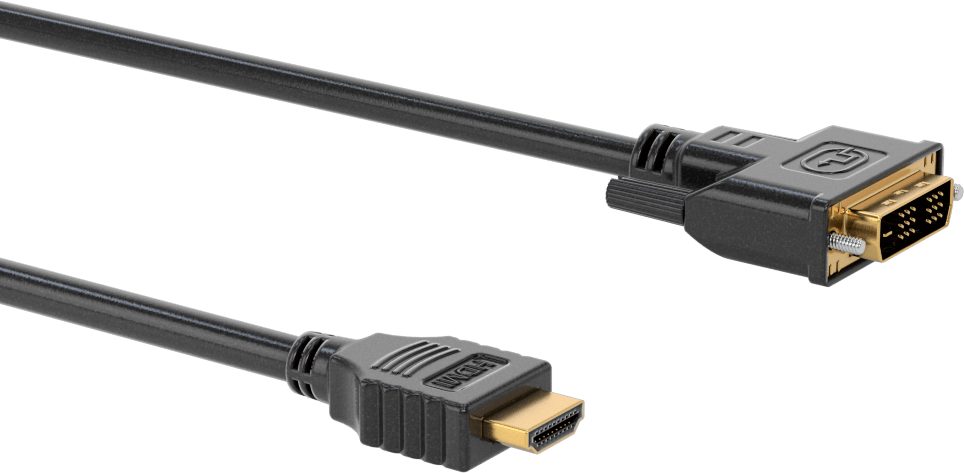 HDMI Video Adaptör Kablosu, HDMI x DVI-D Fişleri, Esnek, 3 Fit Uzunluk