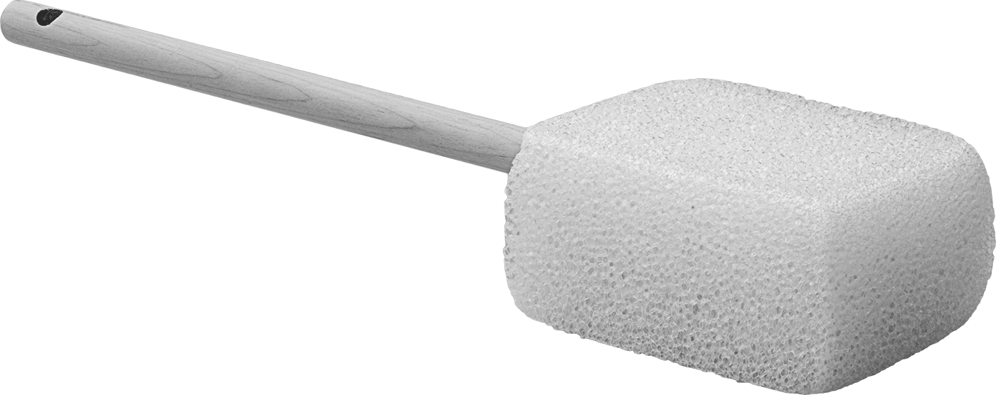 Ovma Süngeri, Orta Boy Düz Saplı, Hafif Aşınma — Hafif, Polyurethane Foam, Rubber, 4"