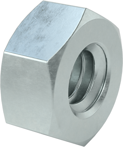 Düşük Mukavemetli Çinko Kaplı Çelik Sol Dişli Altıköşe Somun, SAE Sınıf 2, 1/4"-20 Diş Boyutu