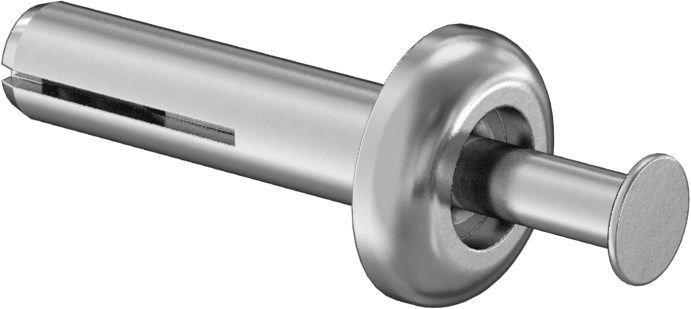 Blok ve Tuğla için Sürgülü Perçin Ankrajları, 18-8 Paslanmaz Çelik Pim Tahrikli, 1/4" Çap, 1" Uzunluk