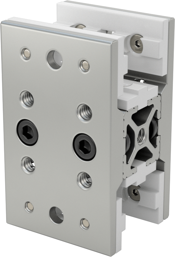 T-Yivli Çerçeve, İki adet 1" Yüksekliğinde Ray için Ağır Hizmet Tipi Rulman, 1-7/8" Uzunluk, Gümüş — 1", Doğrusal Rulman, Tekli