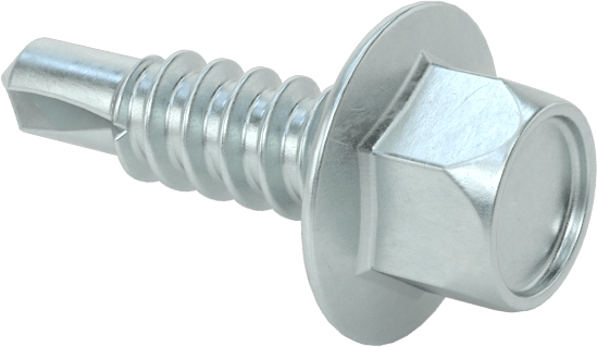 Metal için Sıyırmaya Dayanıklı Delme Vidaları, Standart Başlık, Çinko Kaplı Çelik, 12 Numaralı Boyut, 3/4" Uzunluk