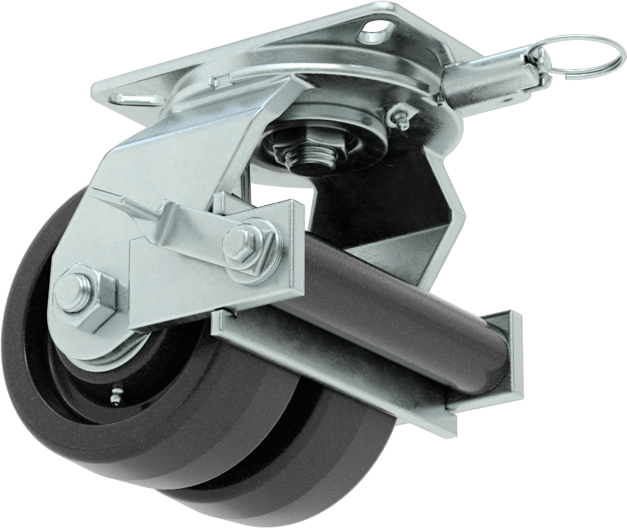 7-1/4" x 5-1/4" Plakalı Stronghart Tekerlek, Ekstra Yüksek Kapasiteli, Kilitli Döner Ayak ve 6 inç Çapında Fenolik Tekerlek — 6", 3,200 l…