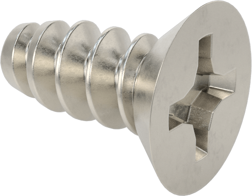 18-8 Paslanmaz Çelik Sac Metal için Havşa Başlı Küt Uçlu Vidalar, 4 Numara Boyut, 1/4" Uzunluk