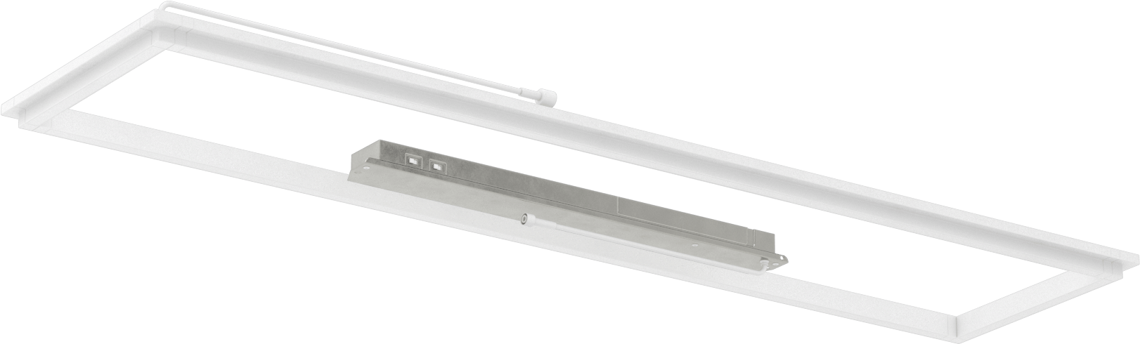 Yerleşik LED'li Gömme Tavan Işığı, Pürüzsüz Polikarbonat Lens, 48" Uzunluk x 24" Genişlik x 1" Yükseklik