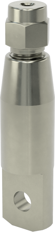 Plug-Lock Tel Halat Bağlantı Parçası - Kaldırma için, Çelik, Halkalı Uç, 3/64" ila 1/16" Halat Çapı için