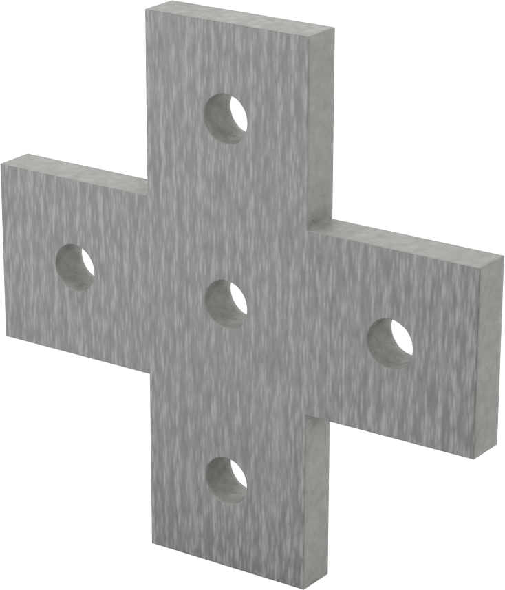 Strut Kanalı Braketi, Çapraz, Gri Fiberglas, 4-7/8" Uzunluk — Yüzey, Çapraz, Fiberglas