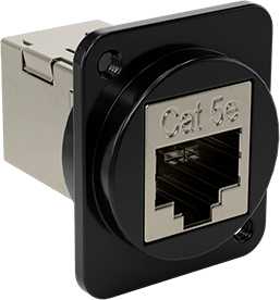 Panele Monte RJ45 Adaptörü, Korumalı Vidalı, Çinko, Kategori 5E