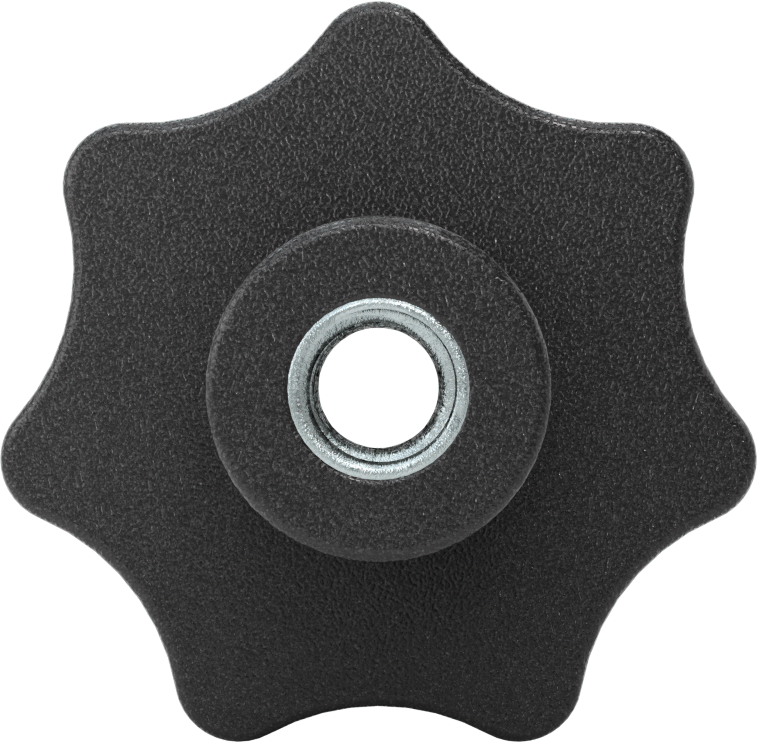 Naylon Yedi Kollu Topuz, M12 x 1.75 mm Dişli Delik