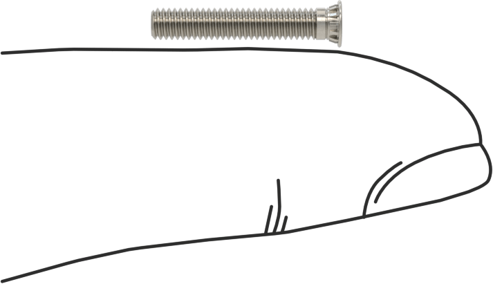 Pres Geçmeli Saplamalar, Paslanmaz Çelik, M2.5 x 0.45 mm Boyut, 15 mm Uzunluk, PEM® Fhs-M2.5-15