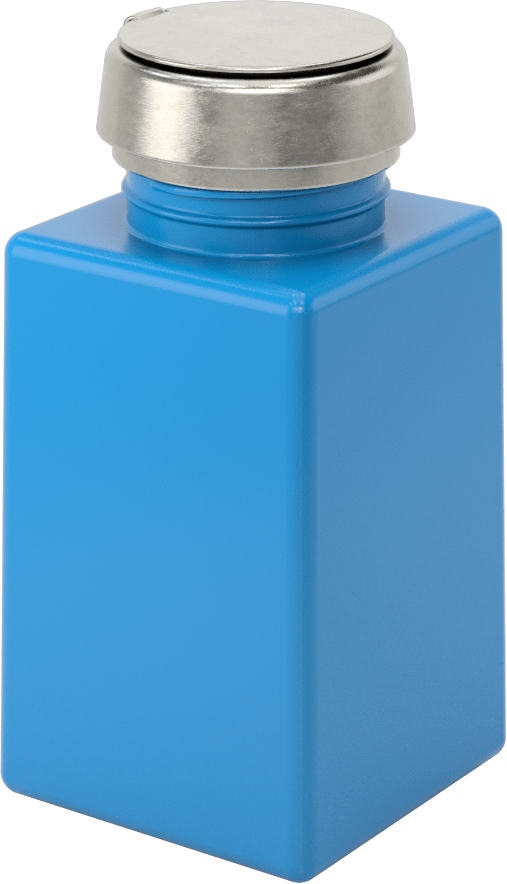 Üstten Basmalı Dağıtıcı, Statik Kontrol, Boş, 6 FL oz Kapasite, Mavi — Mavi, 6 fl. oz., Plastic, Polyethylene