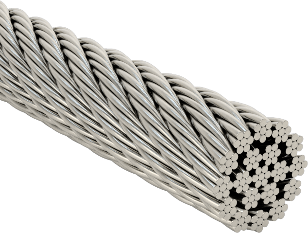 18-8 Paslanmaz Çelik Tel Halat, Dönmeye Dayanıklı, 1/8" Çap