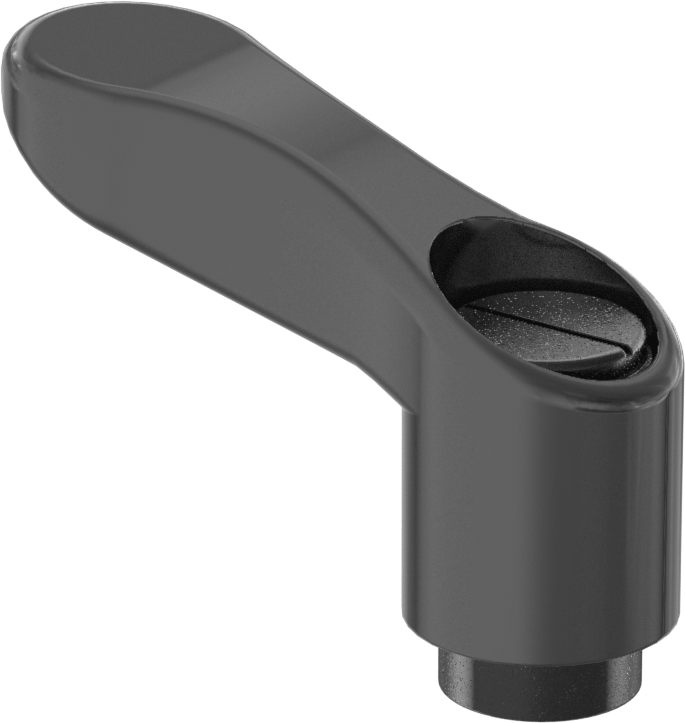 Rahat Tutuşlu Naylon Ayarlanabilir Tutamak, 1/4"-20 Dişli Delikli, 1-7/16" Çıkıntı