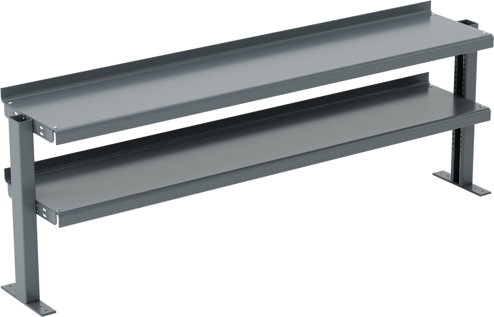 72" Genişlik x, 24" Yükseklik Tezgahlar için 2 Ayarlanabilir Üst Raf