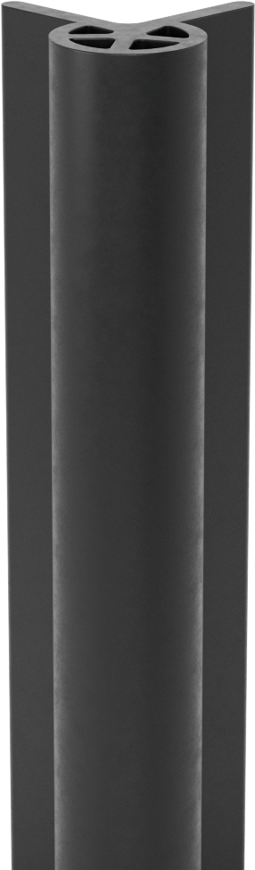Kabarık Profilli EPDM Kauçuk Köşe Koruyucu, 1-3/16" Genişlik, 8 Fit Uzunluk — Yükseltilmiş Ampul, Köşe, EPDM, Rubber