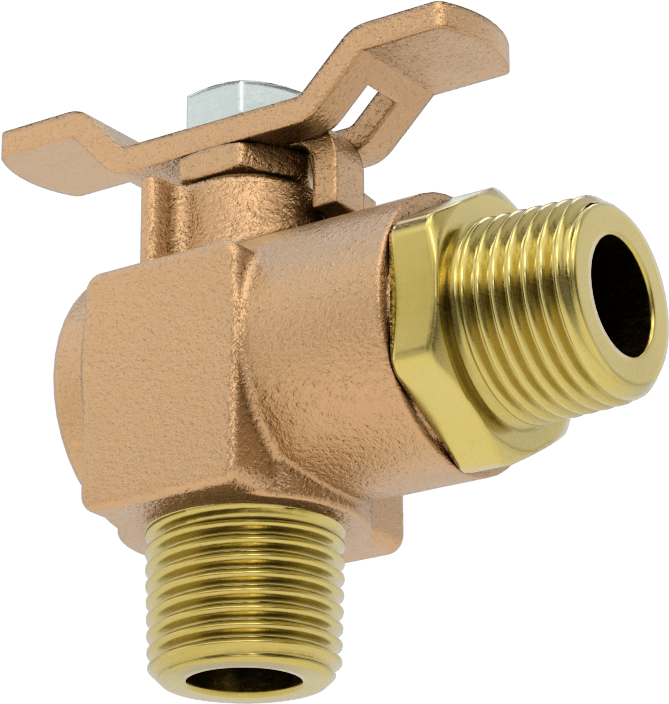 Pirinç Dirsek Açma/Kapama Vanası, 1/2" NPT Erkek x 1/2" NPT Erkek, T Tutamağı