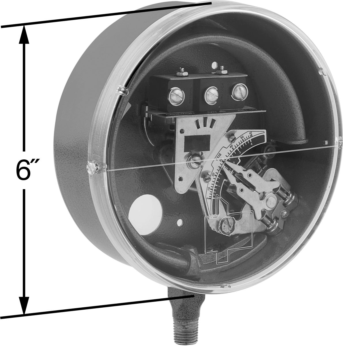 Sıfırlanabilir Basınç Şalteri, Açma/Kapama Göstergeli, 1/8 ila 15 PSI Ayar Noktası