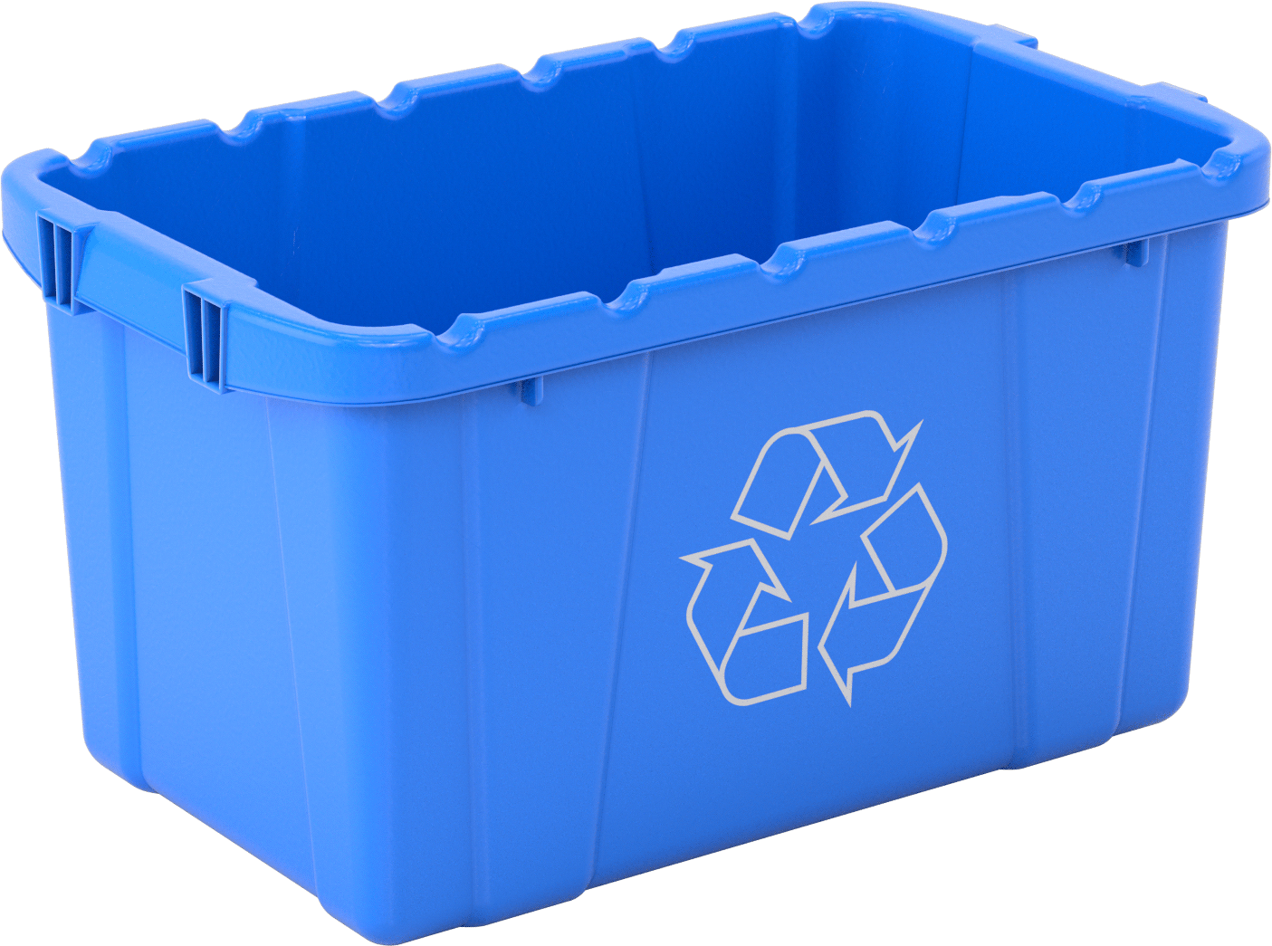 Plastik Geri Dönüşüm Konteyneri, Dikdörtgen, 18 Galon Kapasite, 25-3/4" Genişlik