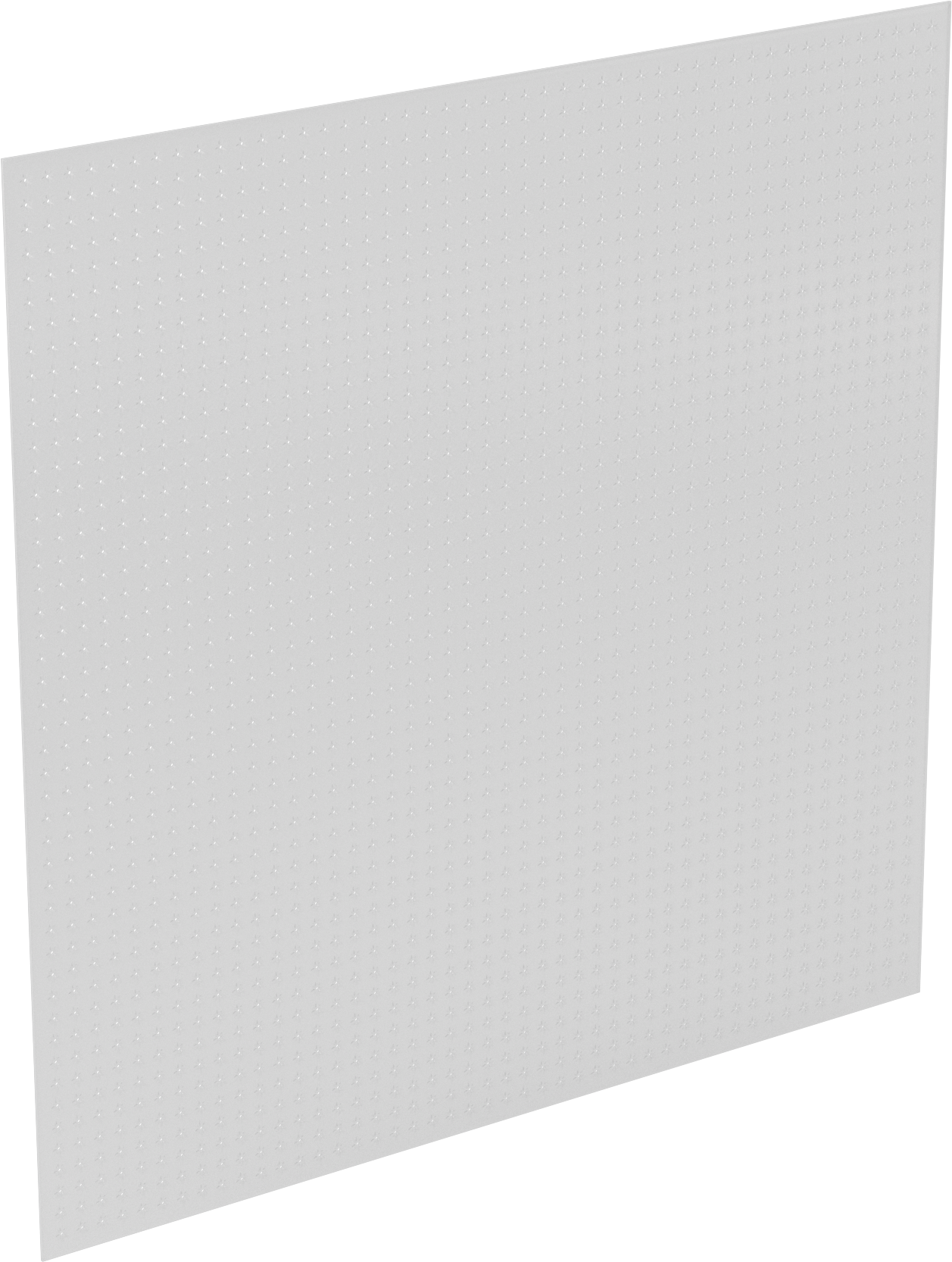 Yarı Şeffaf Plastik Delikli Pano, 3/16" Çapında Delikli, 48 inç Genişlik x 48 inç Yükseklik Toplam — 48", Plastik, 48"