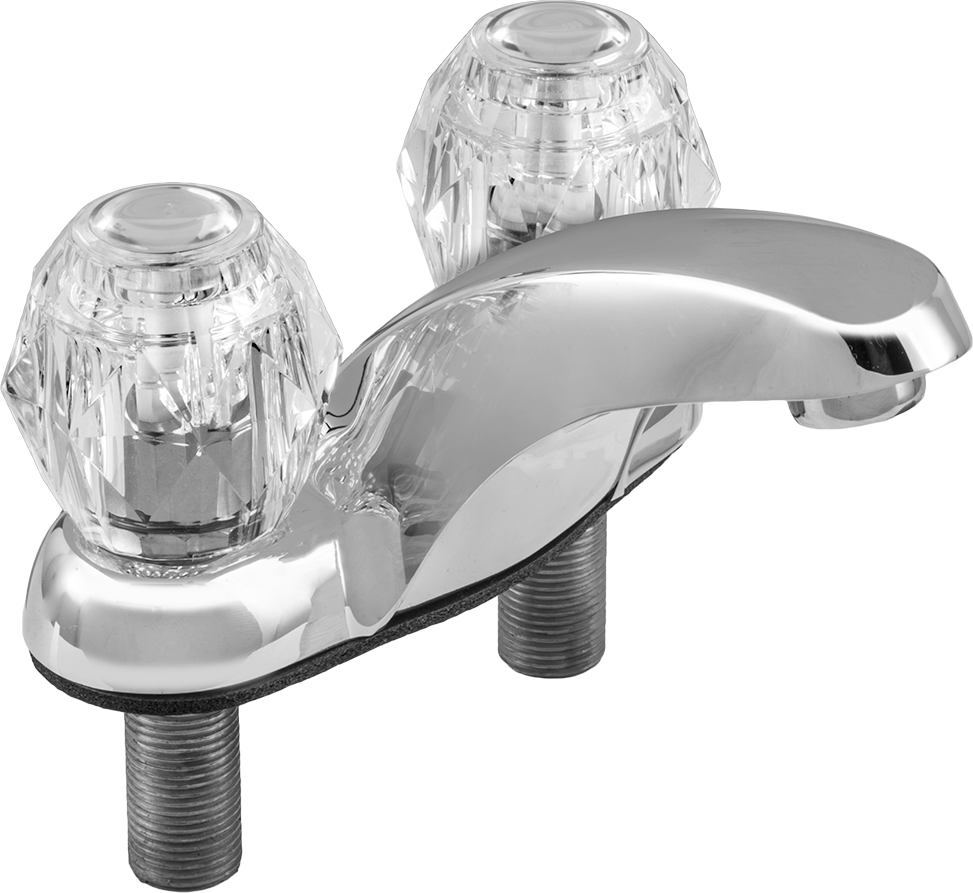 Çift Alt Girişli Lavabo Musluğu, Krom Kaplı Çinko, Sabit Musluk ve Havalandırıcı — 4", Evi, 2