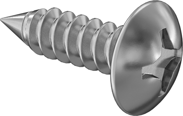 Sac Metal için Ekstra Geniş Yuvarlak Başlı Vidalar, 18-8 Paslanmaz Çelik, 1 Numaralı Boyut, 1/4" Uzunluk