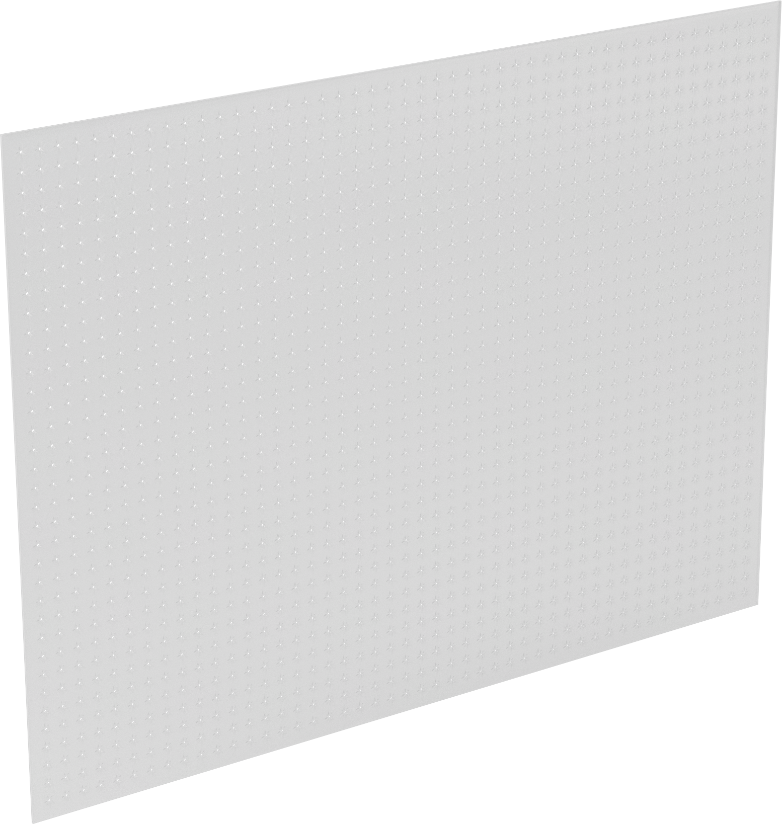 Yarı Şeffaf Plastik Delikli Pano, 3/16" Çapında Delikli, 48 inç Genişlik x 36 inç Toplam Yükseklik — 48", Plastik, 36"