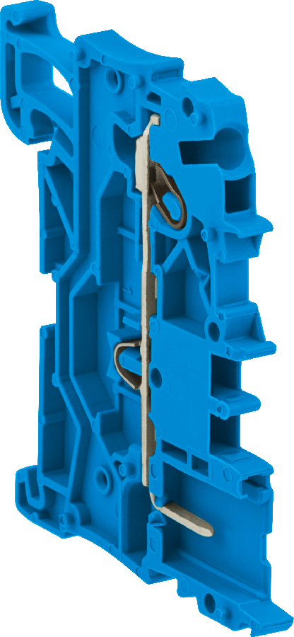 Hızlı Bağlantılı Tak-Çıkar Modüler DIN Rayı Montajlı Klemensler, 3.5 mm Genişlik x 48.5 mm Yükseklik, Mavi