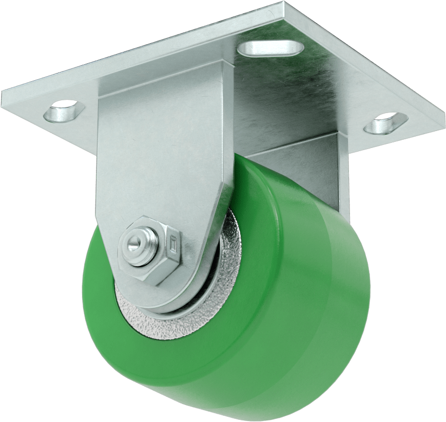4-1/2" x 4" Montaj Plakalı Samson Tekerlek, 3-1/4" Çapında 95A Durometreli Poliüretan Tekerlekli Sert — Levha, 3 1⁄4", Sert