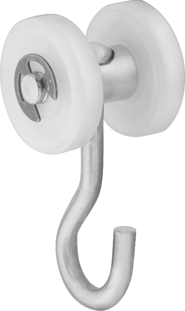 25 lb. Kapasiteli Makaralı Ray Askısı, 1-3/8" Uzunlukta Kanca — Askı, 100 lb., Curtains, Doors, Strip Doors