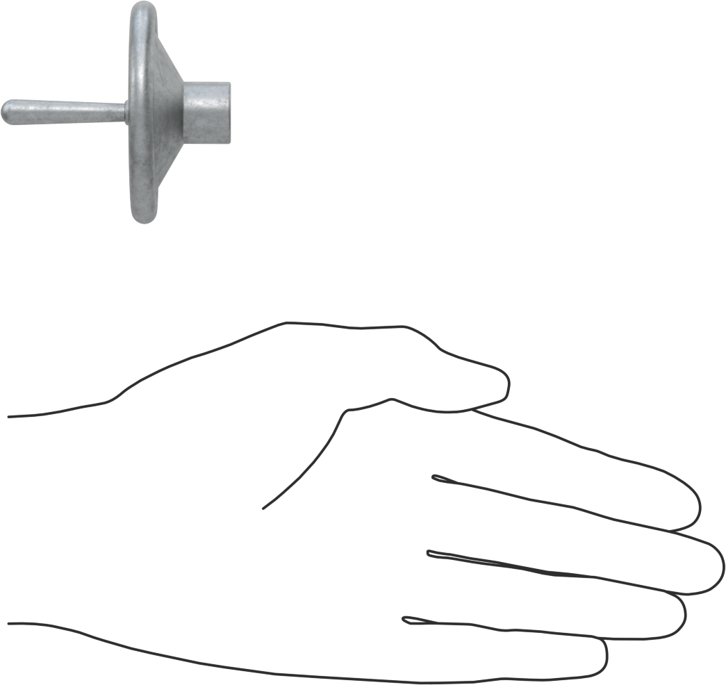 Çinko Dişsiz Delikli Katı El Çarkı, Dönen Saplı Çukur Tekerlek, 2-1/4" Çap, 3/8" Delik