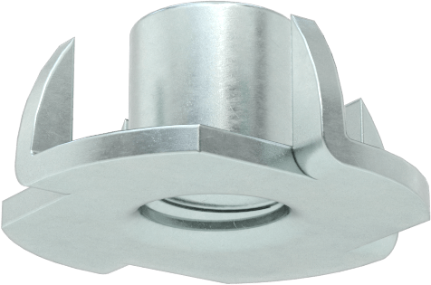 Çelik T Somun Ekleri, Çinko Kaplamalı, 1/4"-20, 0.36" Takılı Uzunluk, 3/4" Flanş Çapı