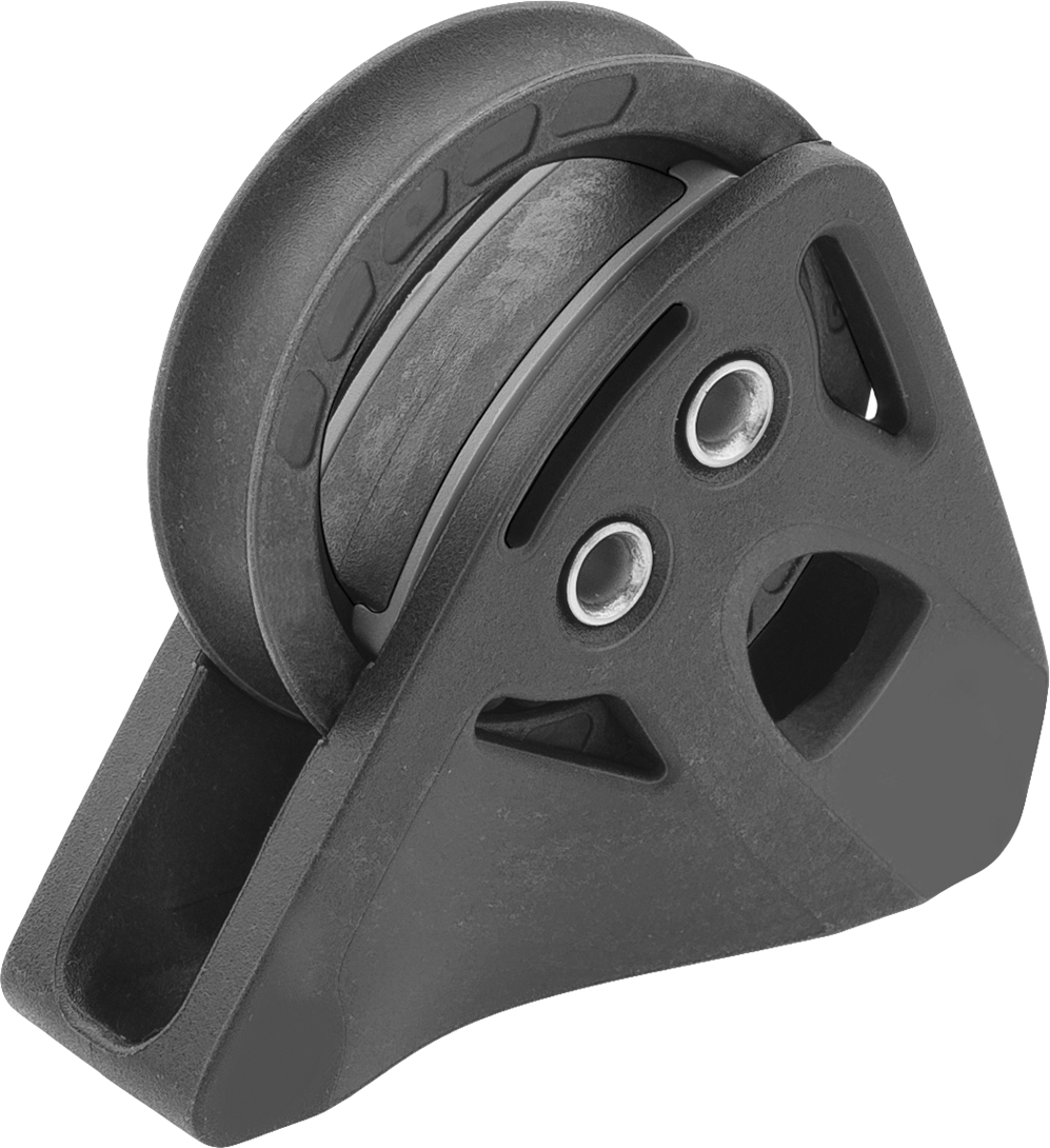 Yatay Çekme için Halatlı Montajlı Kasnak, Rulmanlı, 3/8" Çap için, 1100 lbs. Kapasite — Monte Edilmiş, Nylon, Plastic, Halat