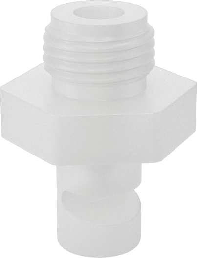 PFA Plastik Düz Püskürtme Nozulu, Ekstra Geniş Saptırmalı, 1/8 NPT Erkek, 0.1 gpm 20 PSI'da