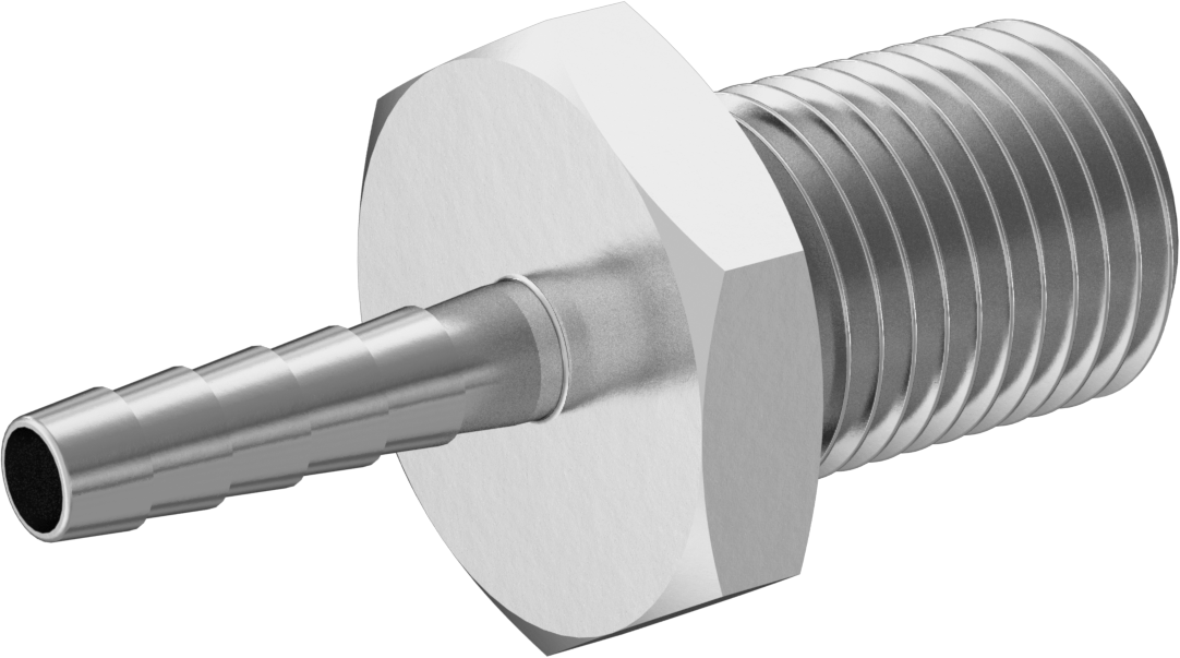 Gıda ve İçecek için Paslanmaz Çelik Tırnaklı Boru Bağlantı Parçası, 4 mm Boru İç Çapı için Düz Adaptör, 1/4 BSPP Erkek