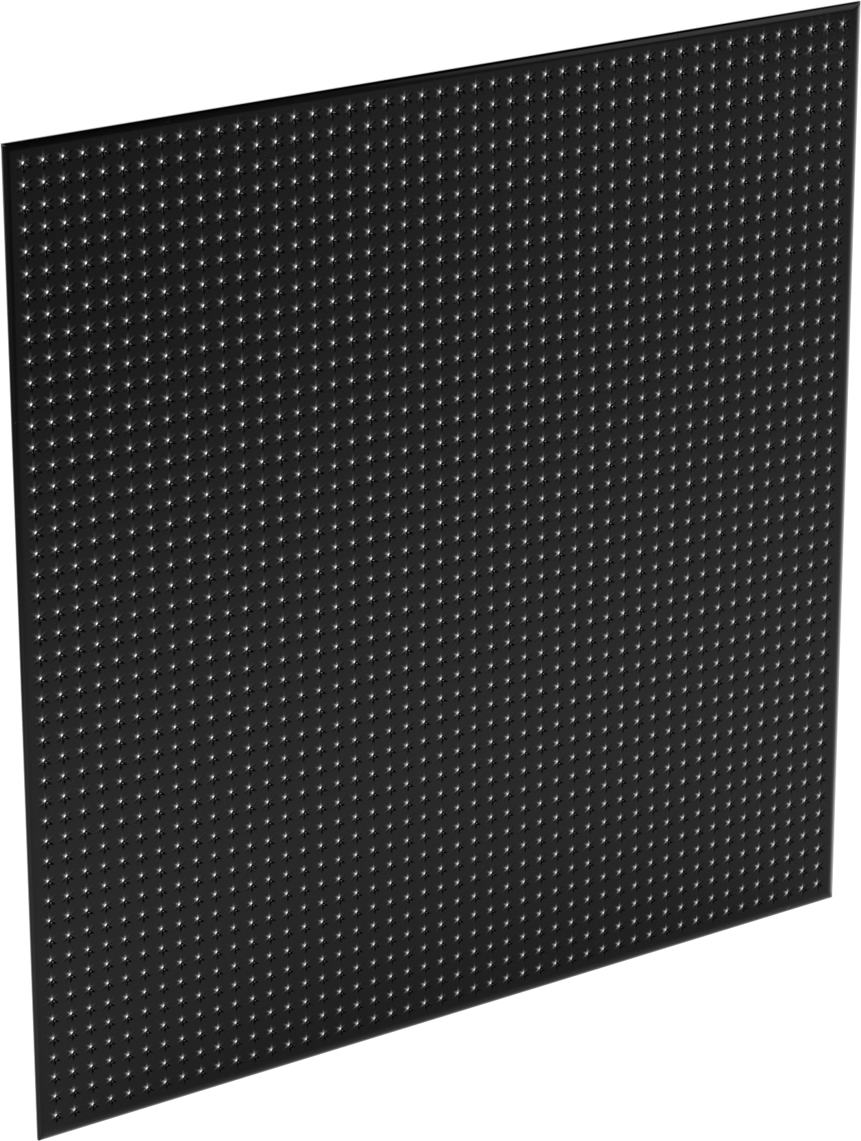 Siyah Plastik Delikli Pano, 3/16" Çaplı Delikler, 48" x 48" — 48", Plastik, 48"