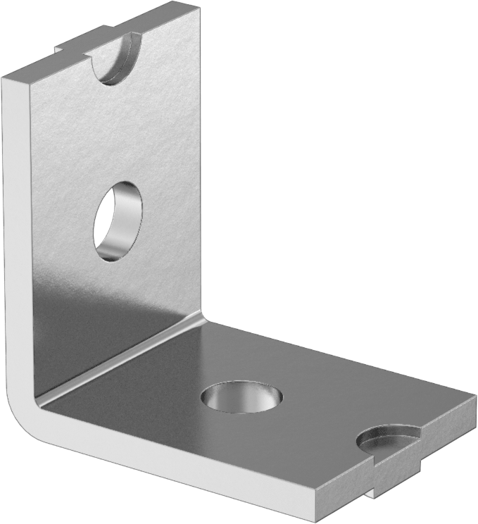 Cıvatalı Çerçeveleme için 2" x 2" Uzunlukta Çinko Kaplı Çelik Köşe Braketi — Köşe Braketi, 1 1⁄2", 1 3⁄4", 2", 2 1⁄4", 2 1⁄2", Çelik