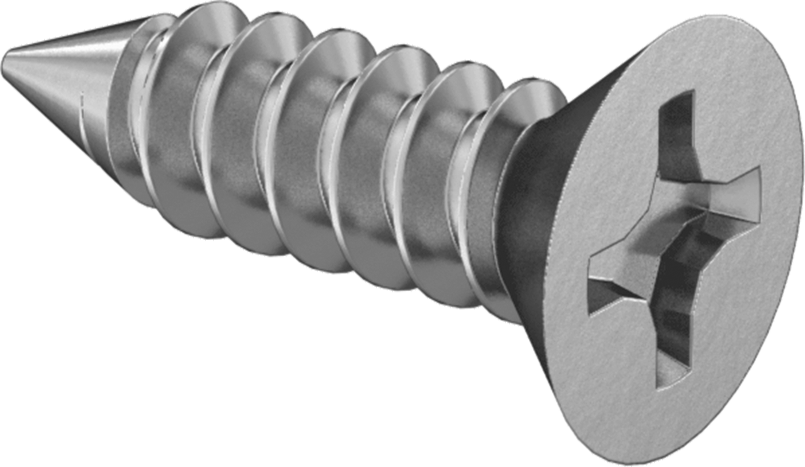 Çinko Kaplı Çelik Phillips Havşa Başlı Vidalar, Sac Metal için, 1 Numaralı Boyut, 1/4" Uzunluk