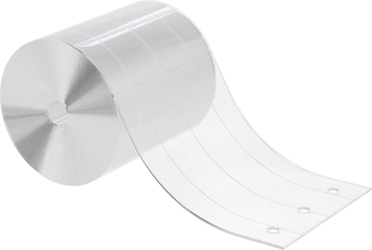 Düşük Sıcaklık Kapı Şeritleri, Güçlendirilmiş, 6" x 30 Fit