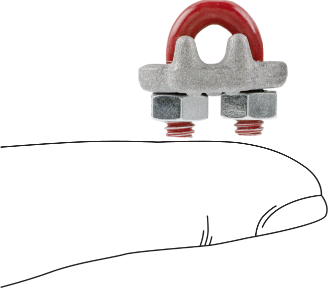 Crosby Dövme Tel Halat Kelepçesi - Kaldırma Amaçlı Değildir, Tek Eyer, Galvanizli Çelik, 1/8" halat çapı için