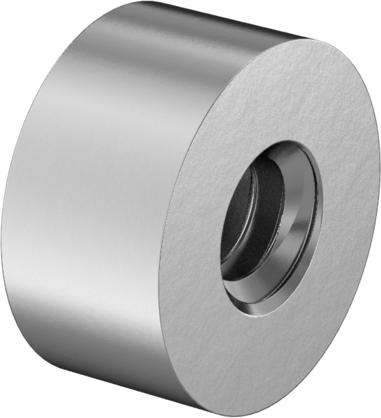 Dişli Yuvarlak Ayırıcı, Çinko Kaplı Çelik, 1/4" Dış Çap, 1/8" Uzunluk, 4-40 Diş